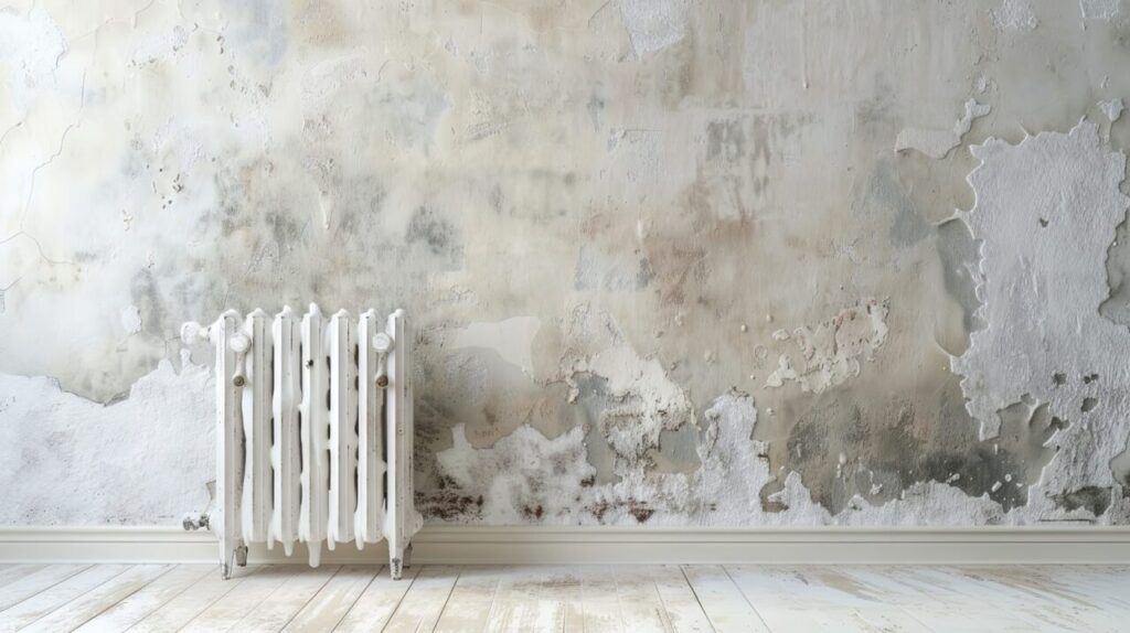 Muro nero dietro termosifone e pittura che si sfoglia: come trovare la causa